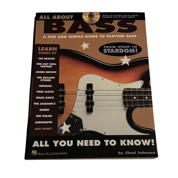 All About Bass Book A Fun and Simple Guide to Playing Bass With CD Hal Leonard - Picture 1 of 8